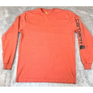 Carhartt Men's Long Sleeve Logo T-Shirt Red Heather Size Large Tall L/S Workwear